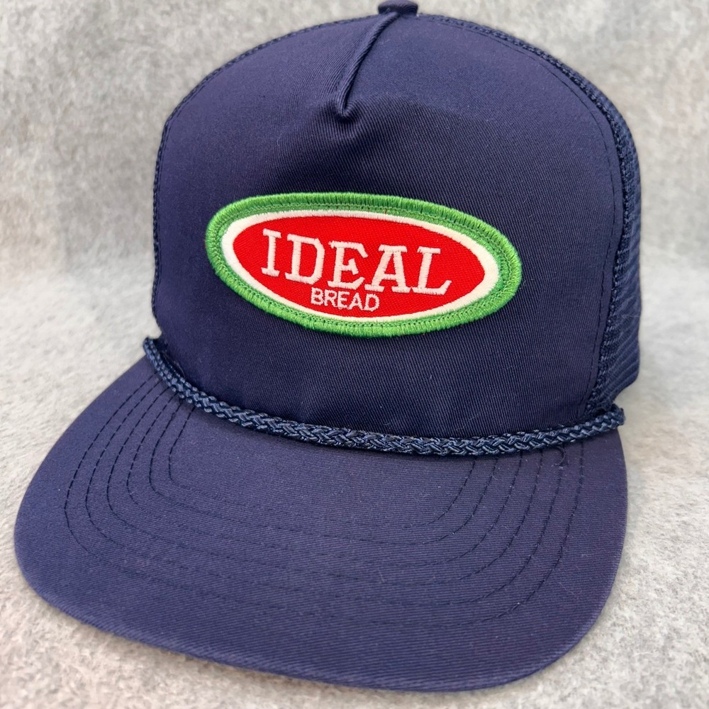 Ideal Bread Mens Blue Otto Cap Trucker Hat Snapback Rope Mesh OSFM